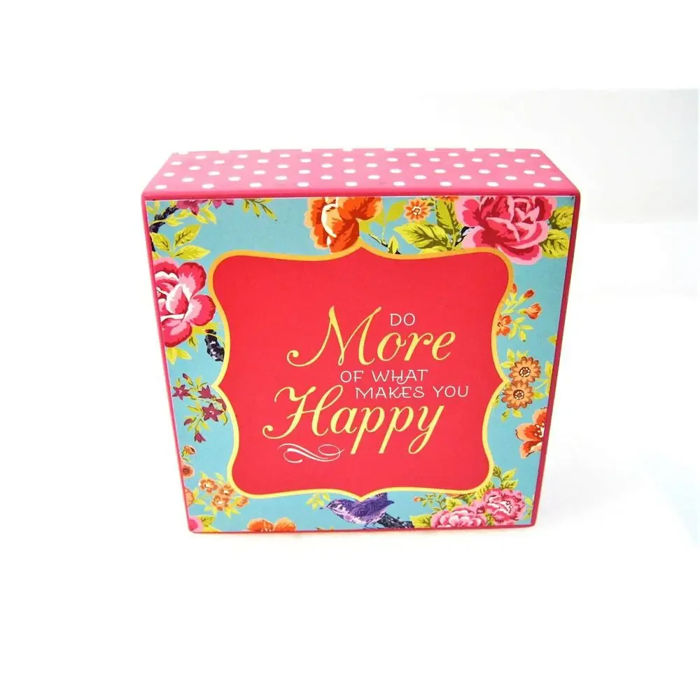 Inspirational Affirmation Wood Block Novelty Tabletop Shelf Desk Box Sign 5x5